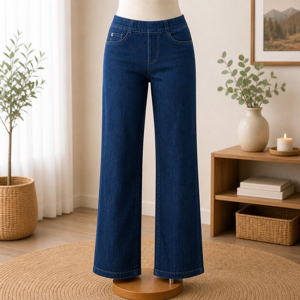 Belle by Kim Gravel Dark Wash Pull On Straight Leg Jeans Womens‎ 18W Blue Denim
